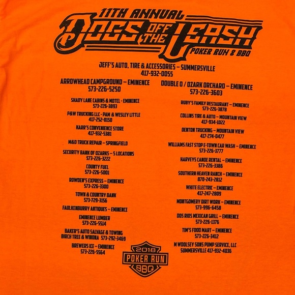 Harley Davidson 2018 11th Annual Dogs Off The Leash Poker Run T-Shirt Large - Picture 4 of 6